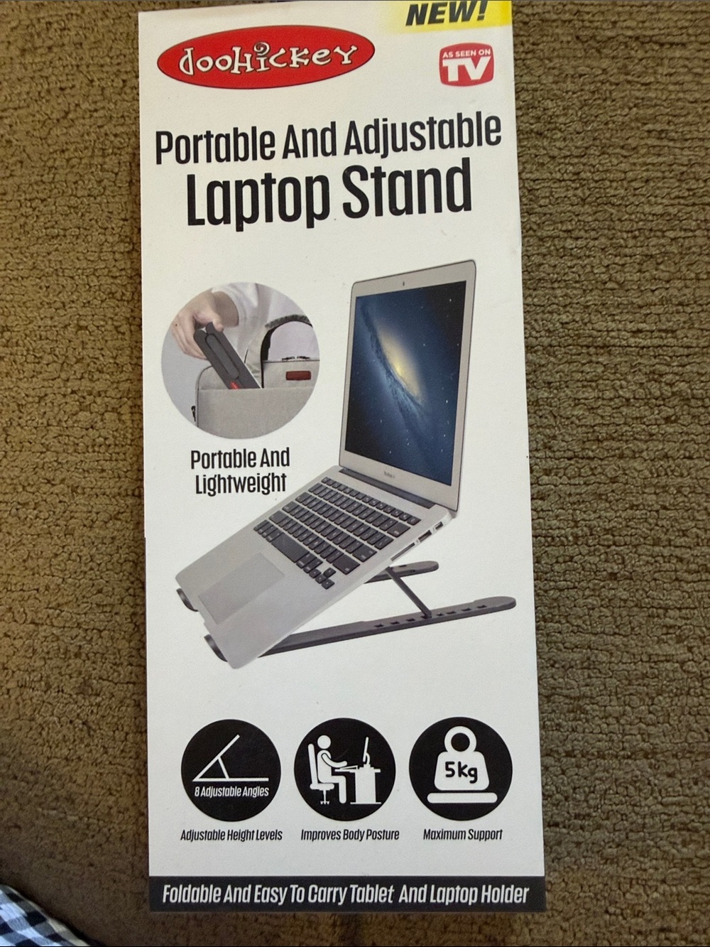 Portable Adjustable Laptop Stand - Black
